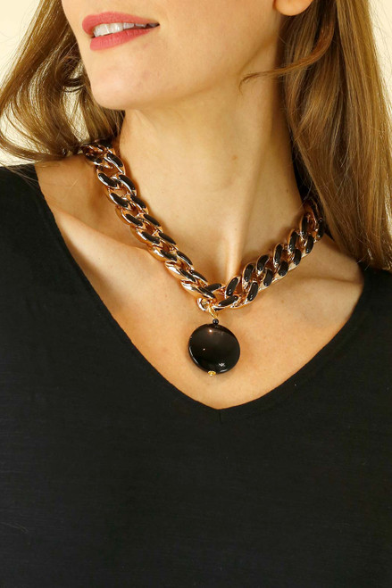Black Pendant Necklace