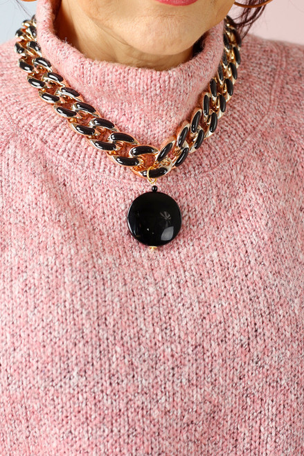 Black Pendant Necklace
