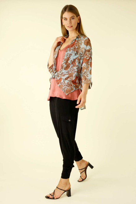 Blue Paisley Chiffon Everyday Overshirt
