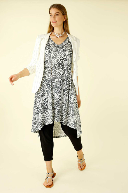 Grey White Bulgari Hilo Tunic Dress