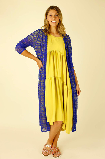 Cobalt Open Knit Sleek Cardi