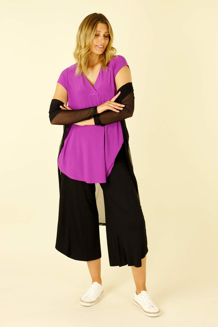 Purple Jersey Coolly Cap Sleeve