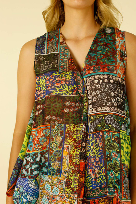 Orange Patchwork Chiffon Sydney Cami