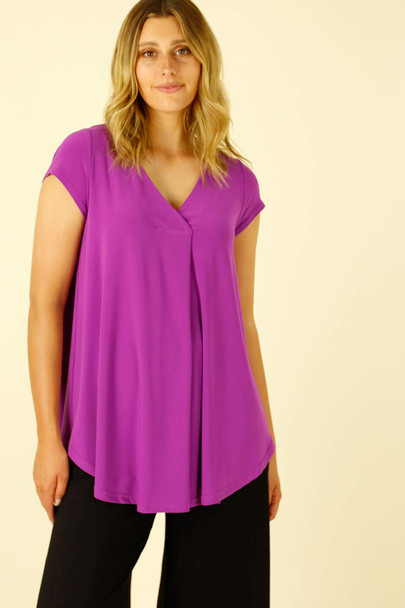 Purple Jersey Coolly Cap Sleeve
