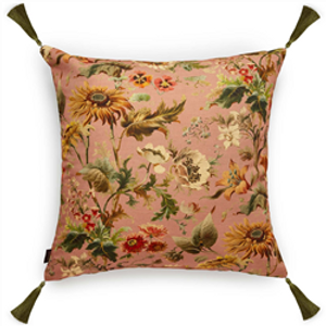 House of Hackney Pink Floral Avalon Puce Pink Cotton Linen Cushion Product Shot House of Hackney Pink Floral Avalon Puce Pink Cotton Linen Cushion Product Shot