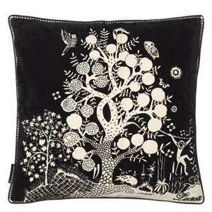 Christian Lacroix Black Pictorial Clairiere Primevere Cushion Product Shot