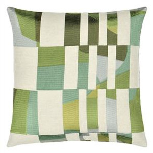 Designers Guild Green Geometric Glasshouse Celadon Cushion Product Shot