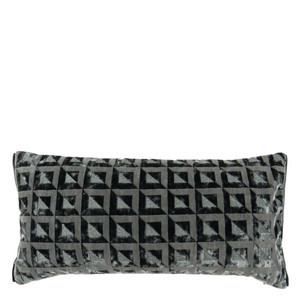 Designers Guild Grey Geometric Monserrate Graphite Cushion Product Shot