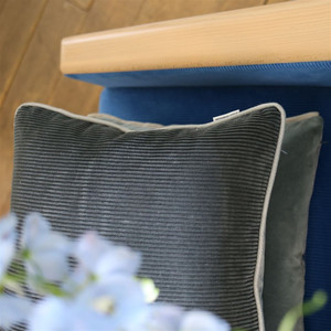 Designers Guild Grey Plain / Texture Corda Graphite Corduroy Cushion Lifestyle Image