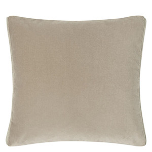 Designers Guild Grey Plain / Texture Varese Cameo Pumice Velvet Cushion Reverse Shot