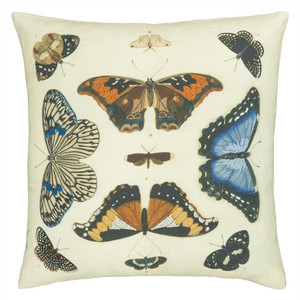 John Derian Multi Animal Mirrored Butterflies Parchment Cushion Product Shot