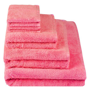 Designers Guild Pink Plain Loweswater Geranium Bath Towels Full Set Image