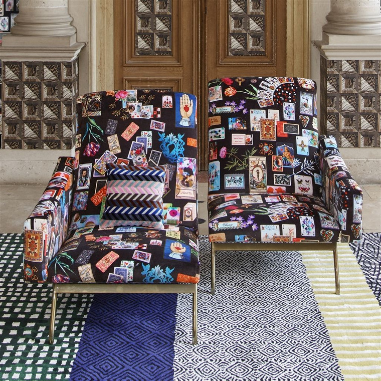 Christian Lacroix Cabanon Fabric  Patterned Maison De Jeu Fabric Styled Room Shot