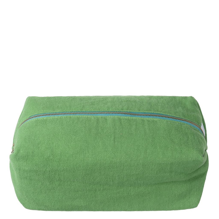 Designers Guild Green Plain Brera Lino Emerald Washbag Lifestyle Accessories : Wash bags Product Shot