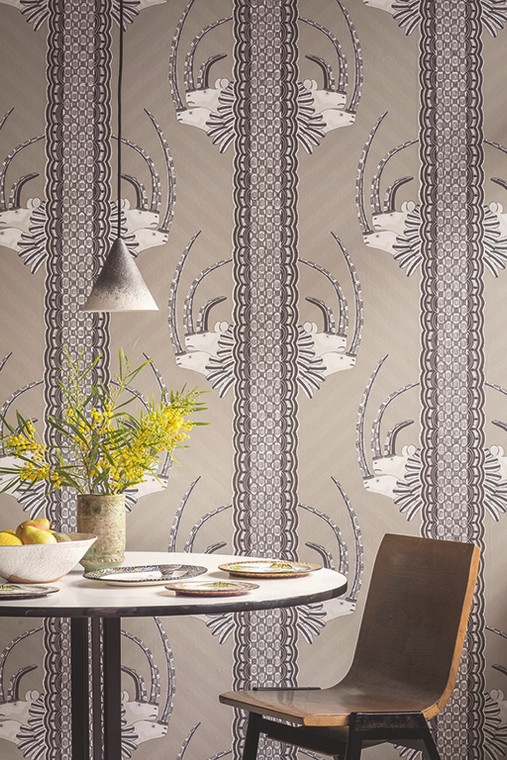 Cole And Son The Ardmore Collection Patterned,Striped Jabu Wallpaper Styled Shot