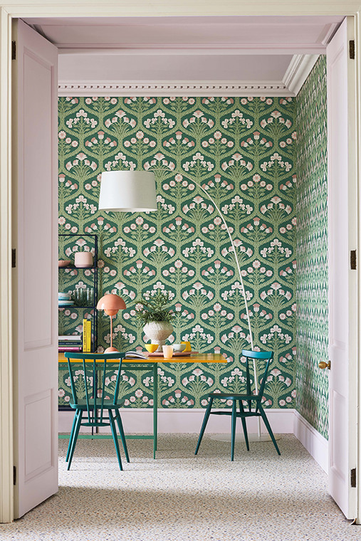 Cole And Son The Pearwood Collection Floral,Patterned Floral Kingdom Wallpaper Styled Shot