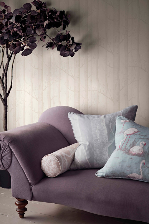 Cole And Son The Contemporary Collection Fabric  Patterned Cow Parsley Velvet Fabric Styled Shot