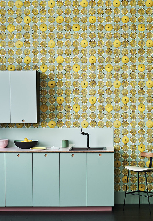 Cole And Son Fornasetti Senza Tempo Patterned Arance Wallpaper Styled Shot