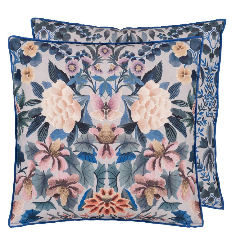 Ikebana Damask Slate Blue 50x50cm Cushion