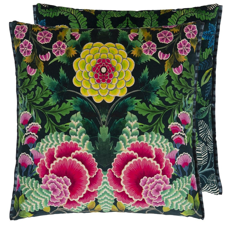 Brocart Decoratif Velours Noir 55x55cm Cushion