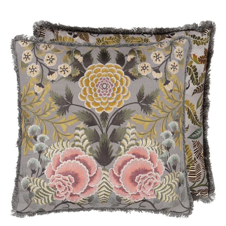 Brocart Decoratif Embroidered Sepia 50x50cm Cushion