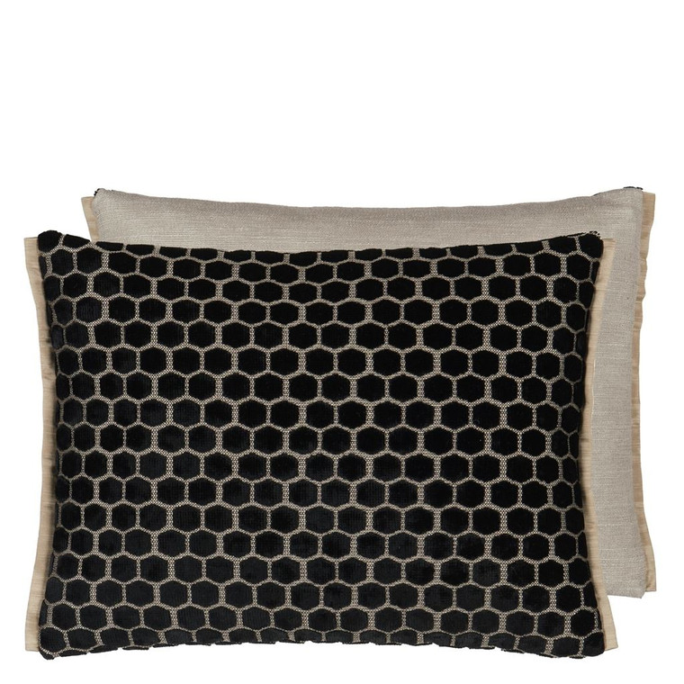 Jabot Noir 40x30cm Cushion