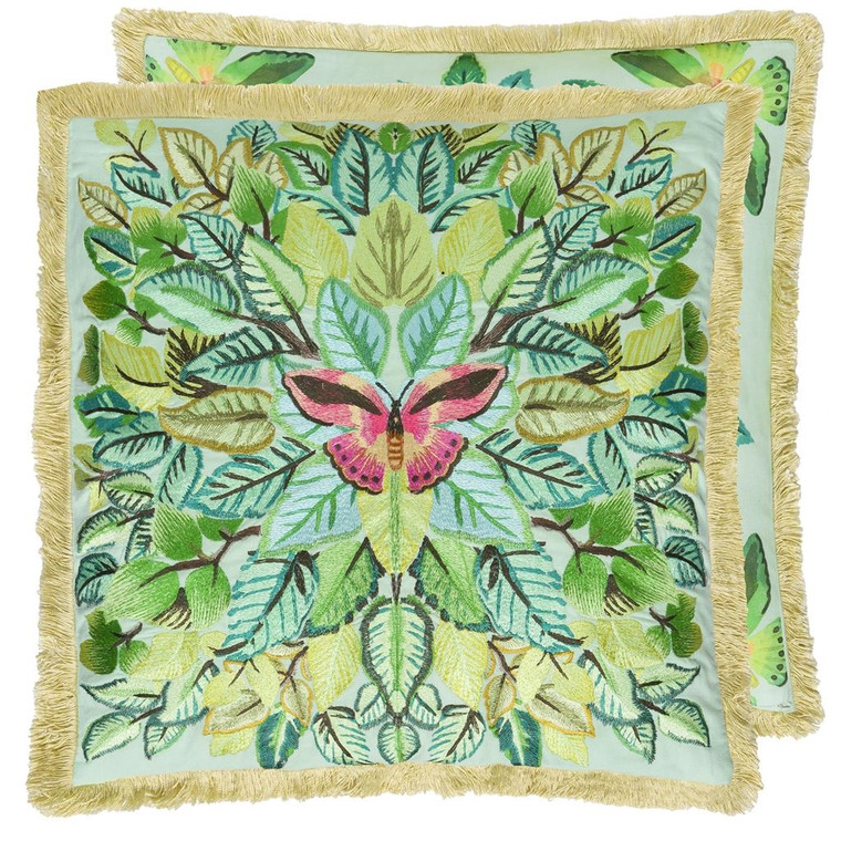 Celastrina Embroidered Turquoise 55x55cm Cushion