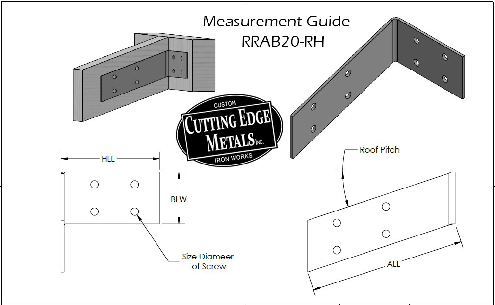 RRAB20 Flat Ridge to Rafter L Angle Bracket – Custom Heavy Duty Angled ...
