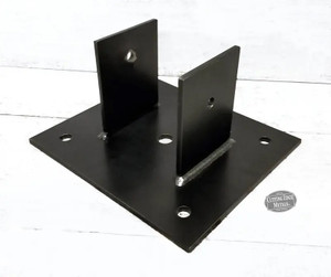 These 2-sided wood post base brackets are easy to install and look great with new posts. The post can be fastened inside these custom brackets and then secured to the floor for stability. The flange can either be on the outside or on the inside if you prefer to hide them.