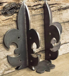 Decorative Joist Hangers with Le fleur de Lis (DJH-LF)
These Le Fleur joist hangers are a beautiful option for you if you like a more "wrought iron" feel to your steel. These are built custom to your specifications to fit your beams perfectly.