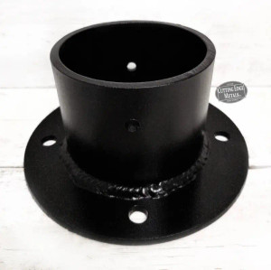 Round Log Post Brackets
These custom steel round log post base brackets (RLPB-10) hold a log in place by sliding the log through them or by mounting the bracket to floors or walls. These can be used for decks, gazebos, pergolas, railings, fences, or porticos.