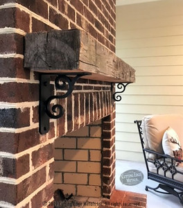 Heavy duty custom L angle decorative scroll gusset support bracket LADS12 - USA steel timber mantel bracket