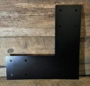 LSB10 custom heavy duty L-strap beam bracket in black powder coat