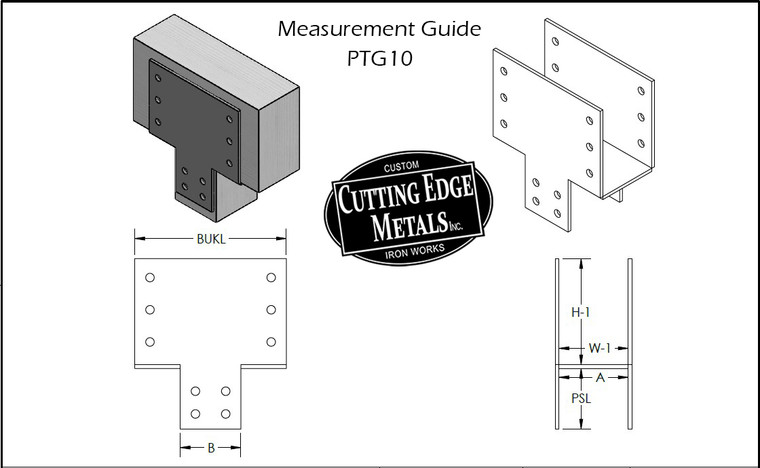 The PTG10 is made to be mounted on the top of a post that holds a girder or beam that passes through or terminates over the post. You can also have two beams meet at the butt ends over the top of a post using these timber brackets. These are helpful when you need to marry a girder that is of a different thickness than the post it's connecting to. Our custom post/column to beam connecting caps are for connecting beams to the top of a post or column. These solid steel post to beam brackets are great for pergolas, gazebos, timber framing, pavilions, and other timber connection needs.