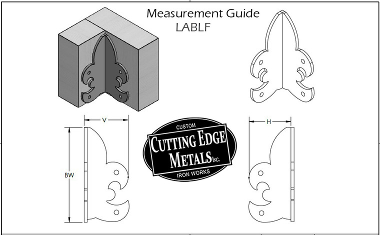 Decorative L Angle Timber Brackets with Le Fleur de Lis
"L" angle timber brackets with Fleur de Lis design add a rustic, oil rubbed bronze finish, black painted rustic, and black powder coat finish to your wood connection. These steel brackets are custom made to fit your post or beam project. - Measurement Guide