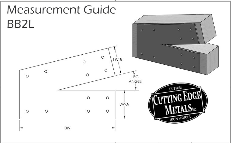 Beam Connecting Truss Corner Bracket - 2 Leg
These custom 2 leg steel beam brackets are for the corners on your truss. Request a quote for your custom trust plate project. Measurement Guide