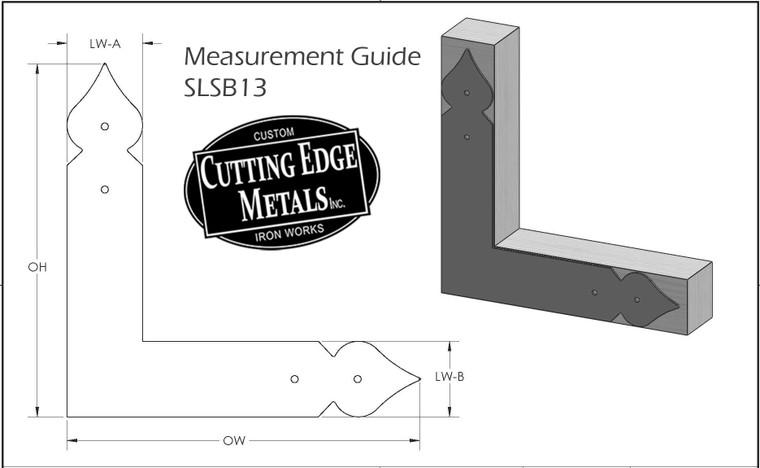 Spaded L-Shaped Bracket or Flat L Bracket with Spaded Ends - Measurement Guide