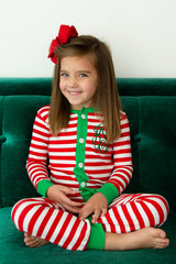 Faux flap Christmas Jammies - red and white stripe