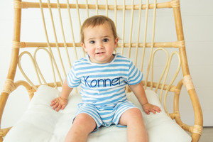 Boys Short Sleeve Knit Rompers