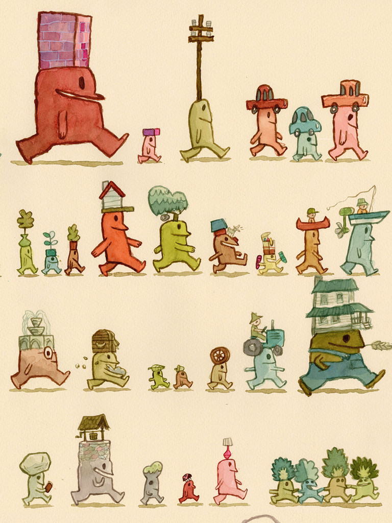 Cabin Head and Tree Head Endpapers Poster