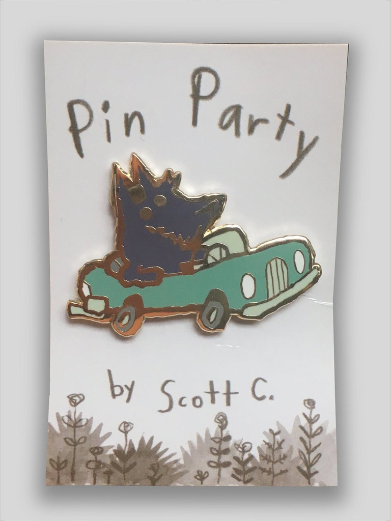 Car Dog Enamel Pin