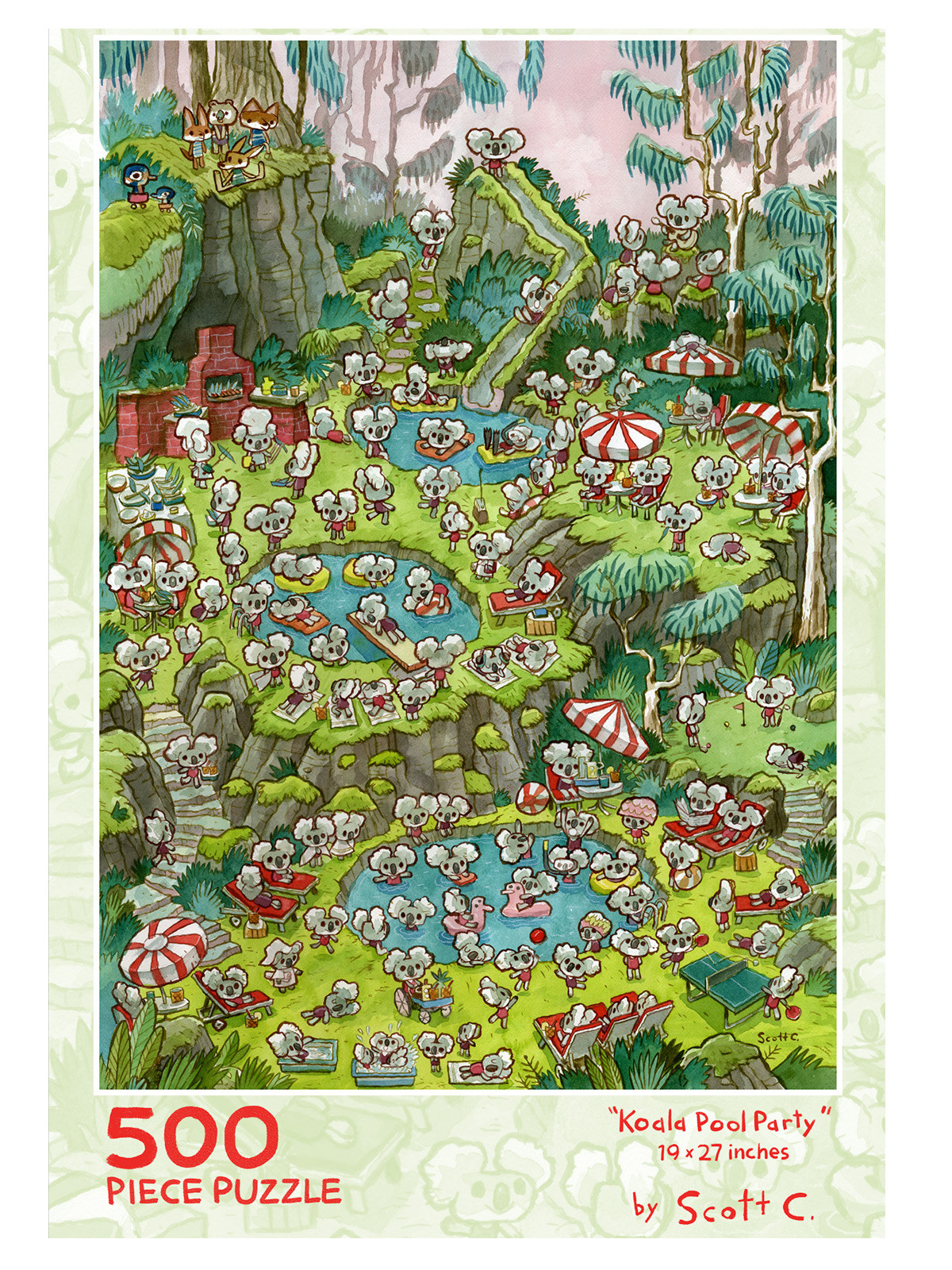 Koala Pool Party 500 Piece Puzzle - Scott C Shop