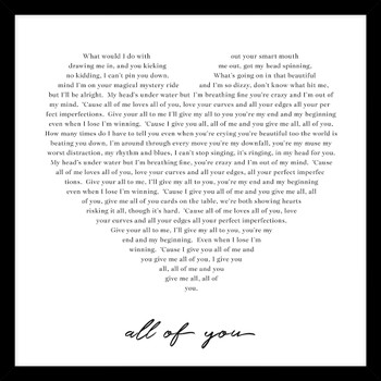 ALL OF YOU FRAMED ARTWORK