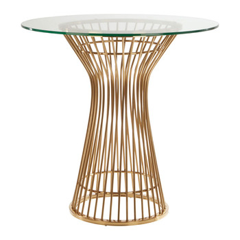 KATE DINING TABLE IN BRASS WITH A GLASS TOP