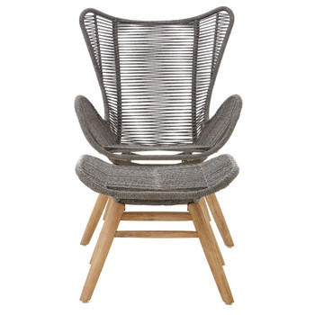HALYARD LOUNGE CHAIR AND FOOTSTOOL IN GREY SISAL ROPE