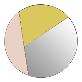 MONDRIAN GEOMETRIC ROUND WALL MIRROR