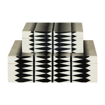 LISSY TRINKET BOXES IN BLACK AND WHITE