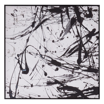 POLLOCKO ABSTRACT WALL ART IN BLACK AND WHITE