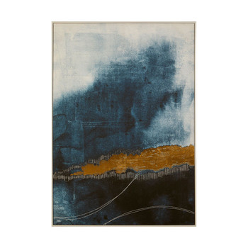 POLLOCKO ABSTRACT WALL ART IN BLUE AND GOLD