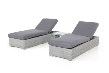 MAZE RATTAN OUTDOOR ASCOT SUN LOUNGER SET